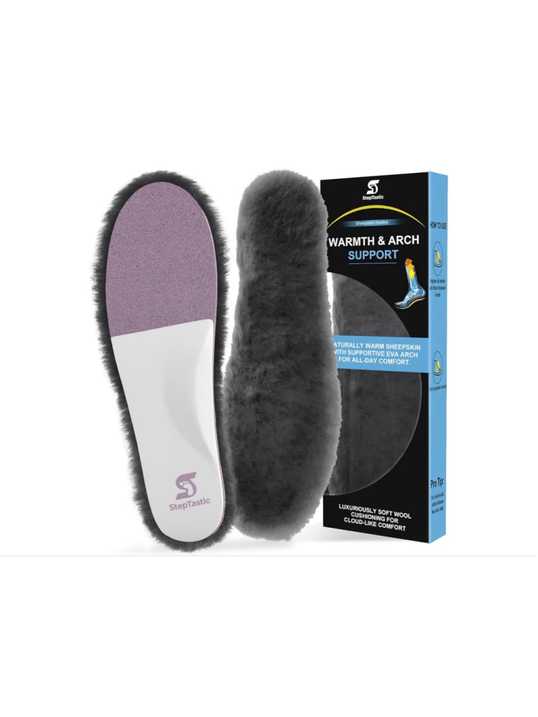 New Sheepskin Gray Sheepskin Wool Slippers Insoles Size 6-6.5